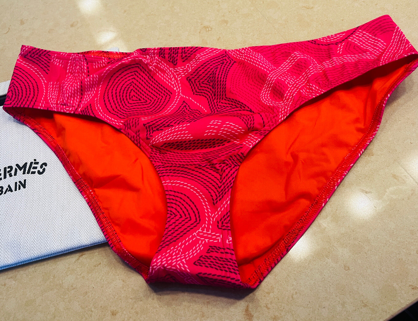 HERMES Designer Bikini Bottom WARREN 57 PINK ROSE Large 44 Eperon d\'Or NEW LTD HERMES Designer Bikini Bottom WARREN 57 PINK ROSE Large 44 Eperon d\'Or NEW LTD