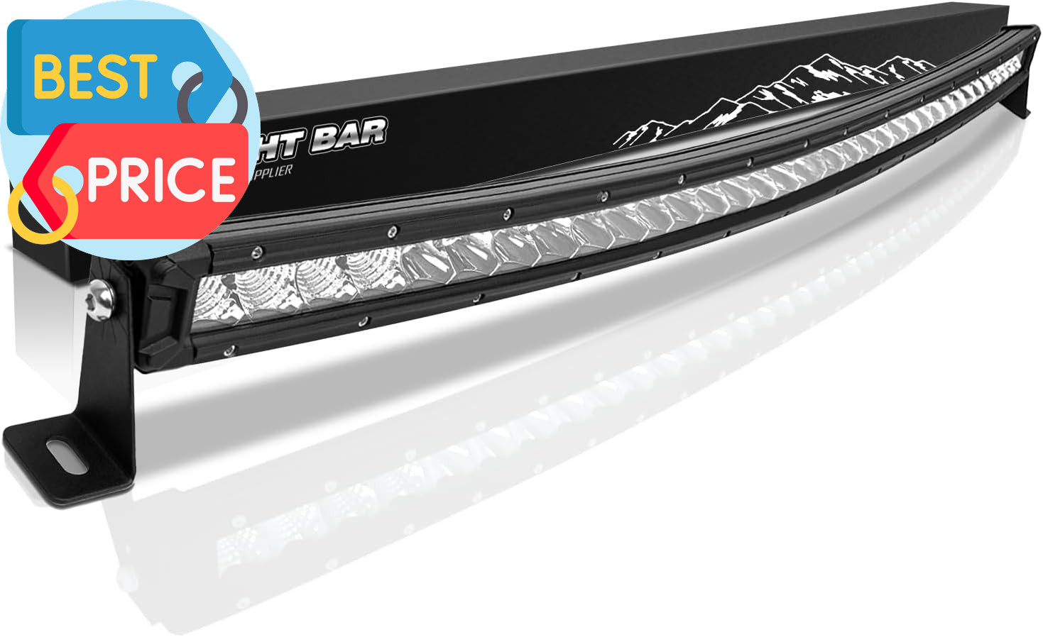 42 Inch Curved LED Light Bar, 300W Super Bright Flood & Spotbeam Combo - 52000LM