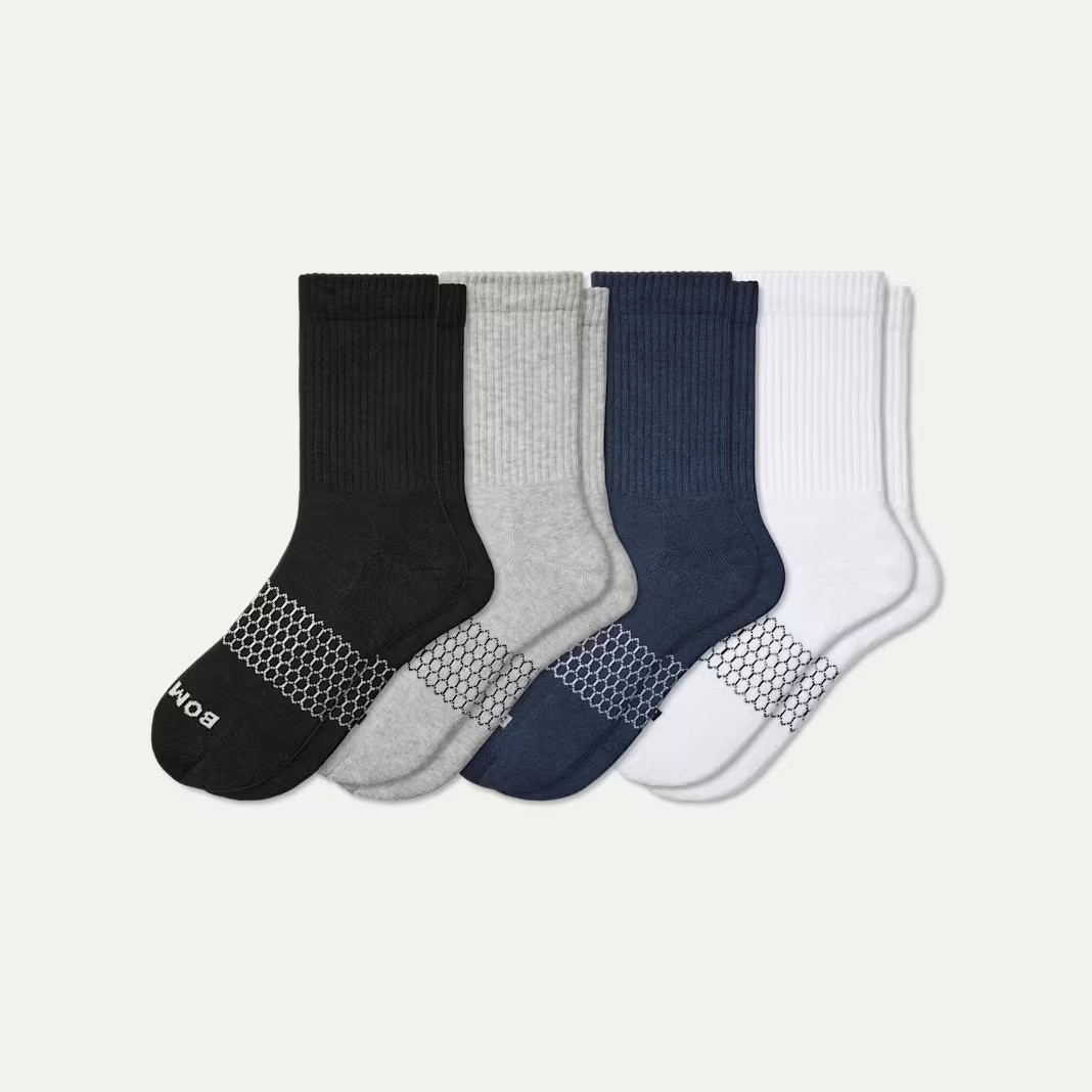 Brand New Men's Solids Half Calf Sock 4-Pack - All colors 