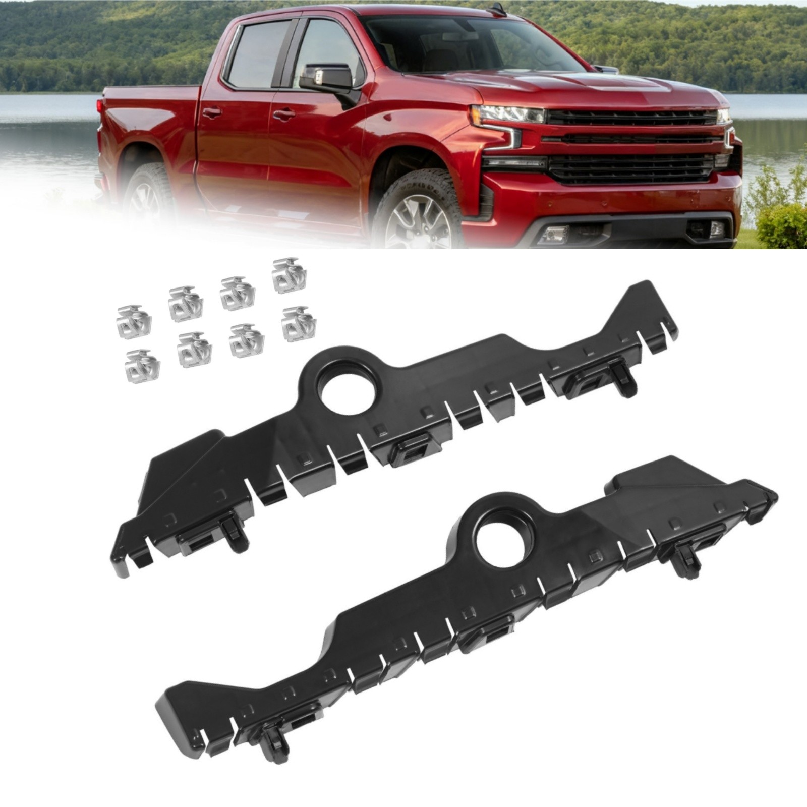 For Chevrolet Silverado 1500 2019-2025 Front Bumper Bracket Set LH & RH 84624944 For Chevrolet Silverado 1500 2019-2025 Front Bumper Bracket Set LH & RH 84624944