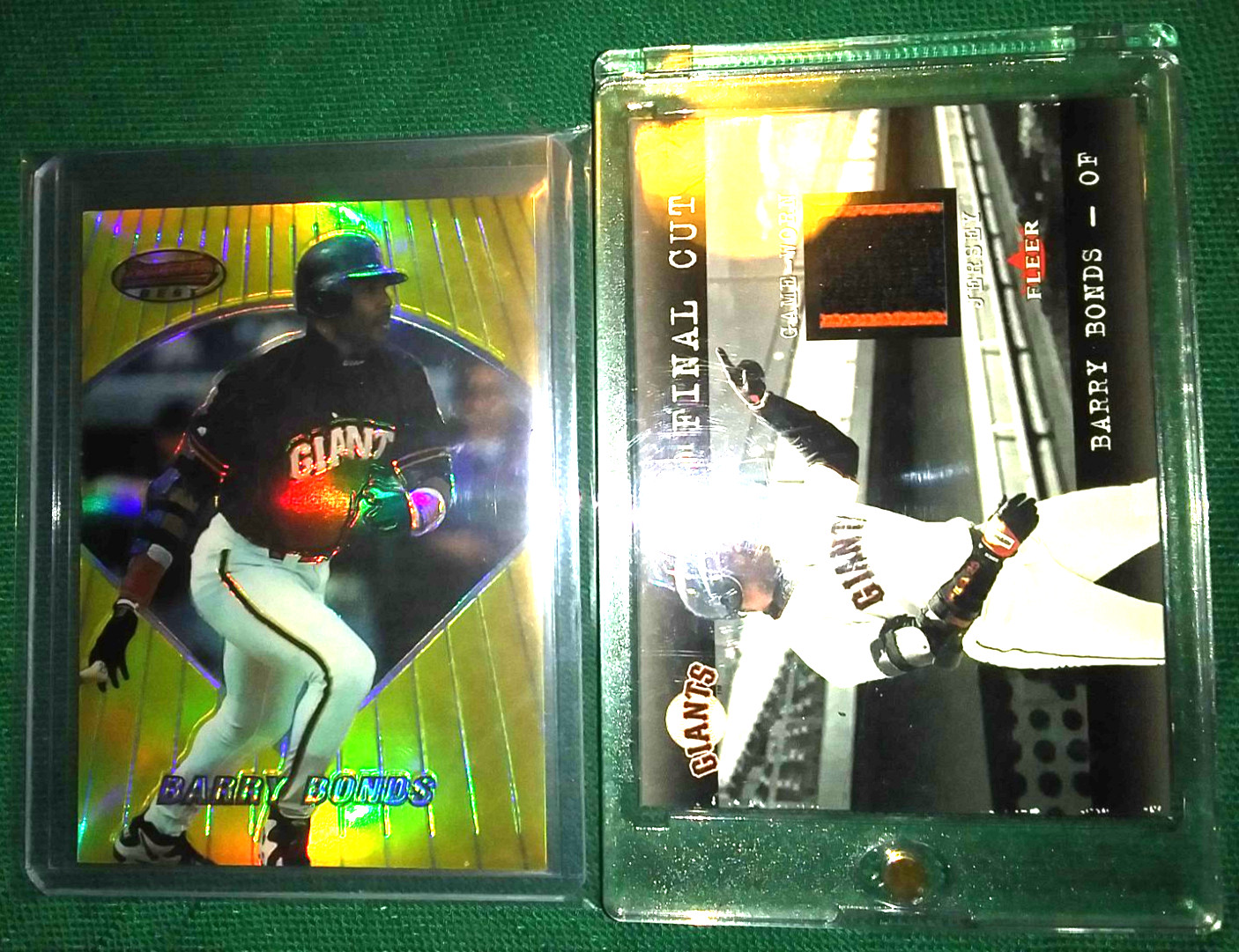 1996 BARRY BONDS BOWMANS BEST #10 REFRACTOR W/2001 FLEER FINAL CUT MULTI COLOR 1996 BARRY BONDS BOWMANS BEST #10 REFRACTOR W/2001 FLEER FINAL CUT MULTI COLOR