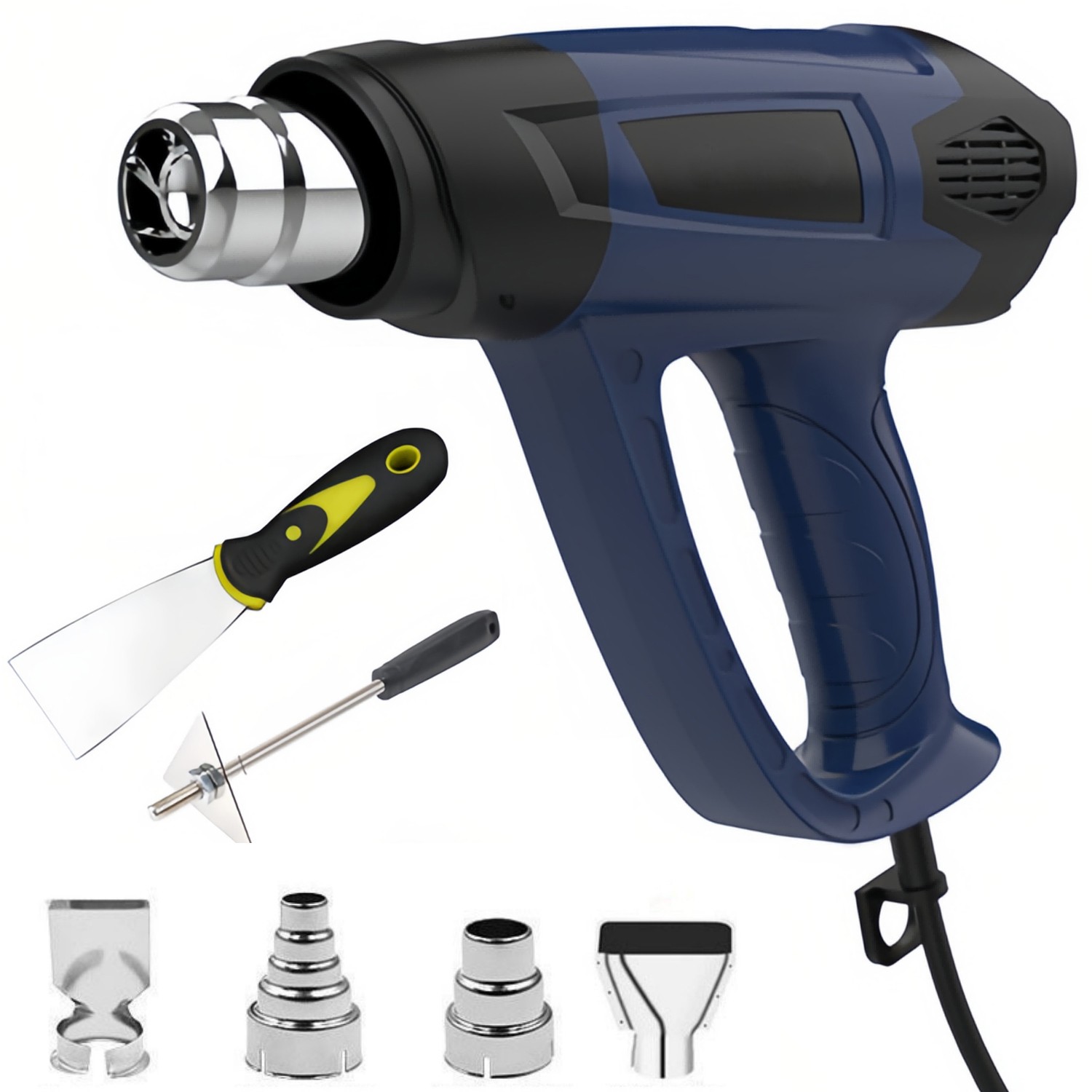 Heat Gun Hot Air Gun Dual Temperature Settings + 4 Nozzles High Power Tool Kits