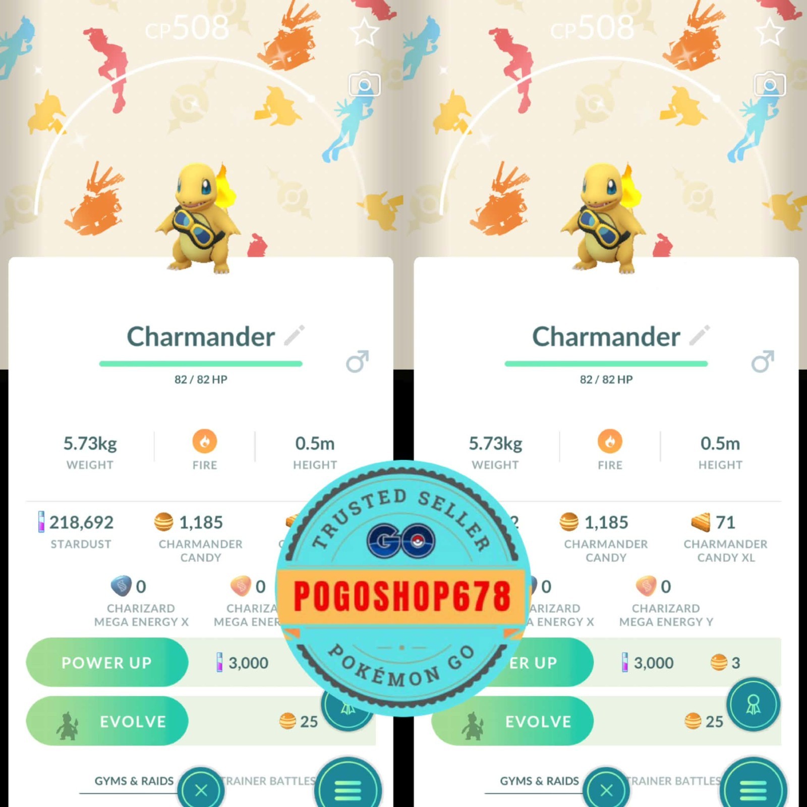 Pokémon Go - Shiny Charmander Friede's Goggles Background ✨ Trade or P T C