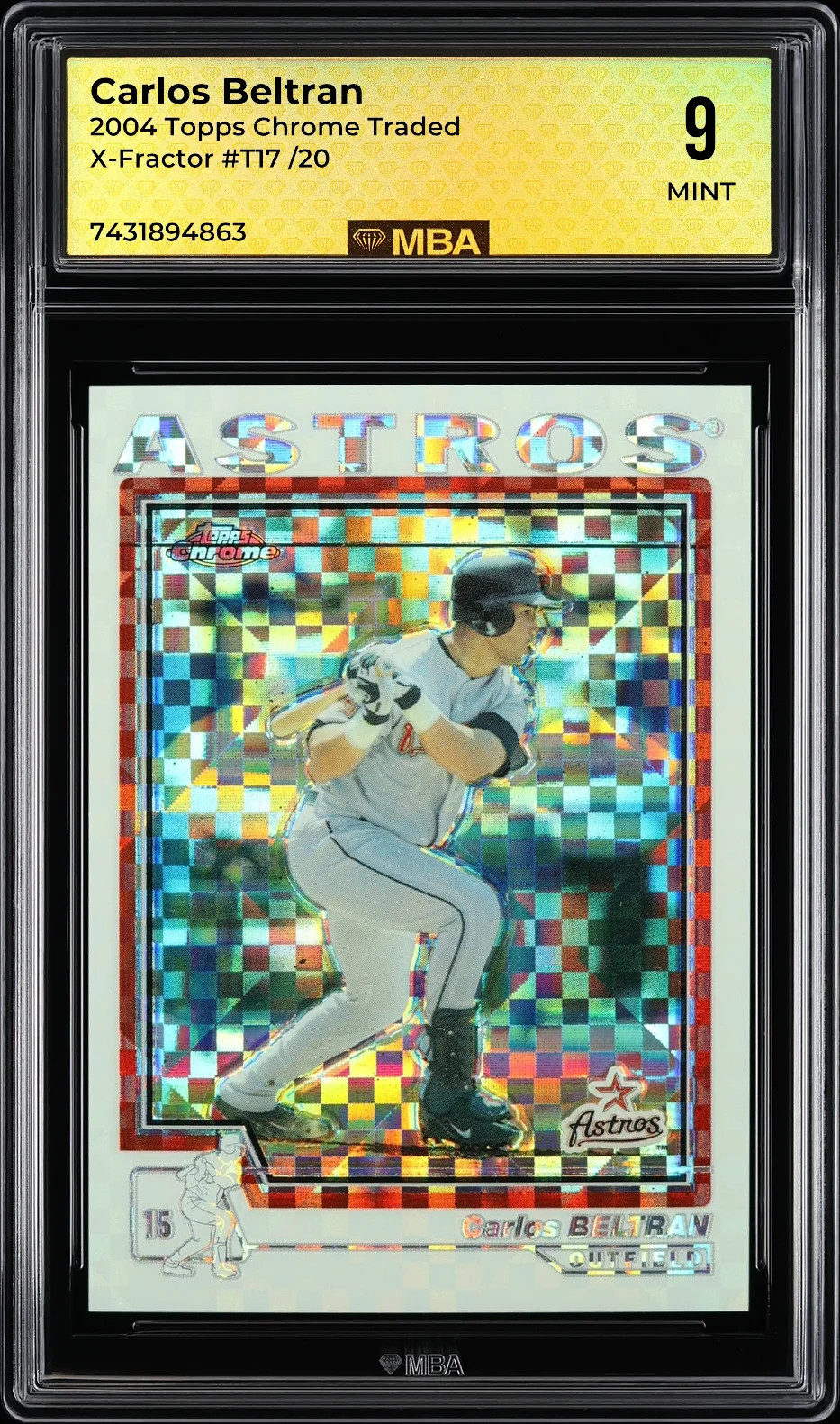 2004 Topps Chrome Traded Carlos Beltran #T17 X-Fractor MBA 9 17/20 2004 Topps Chrome Traded Carlos Beltran #T17 X-Fractor MBA 9 17/20