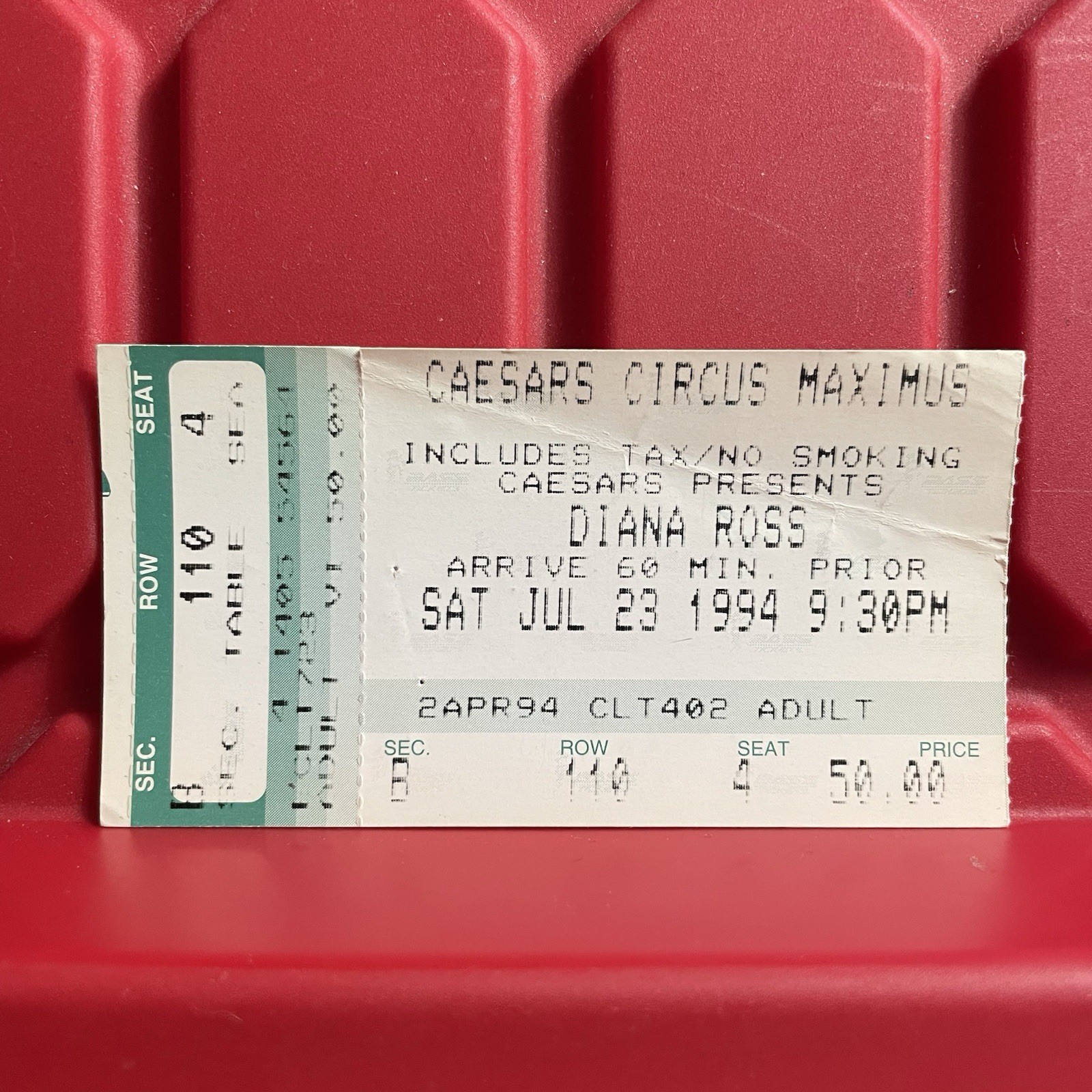 Diana Ross Caesars Circus Maximus Concert Ticket Stub Pre Owned Vtg July 23 1994 Diana Ross Caesars Circus Maximus Concert Ticket Stub Pre Owned Vtg July 23 1994