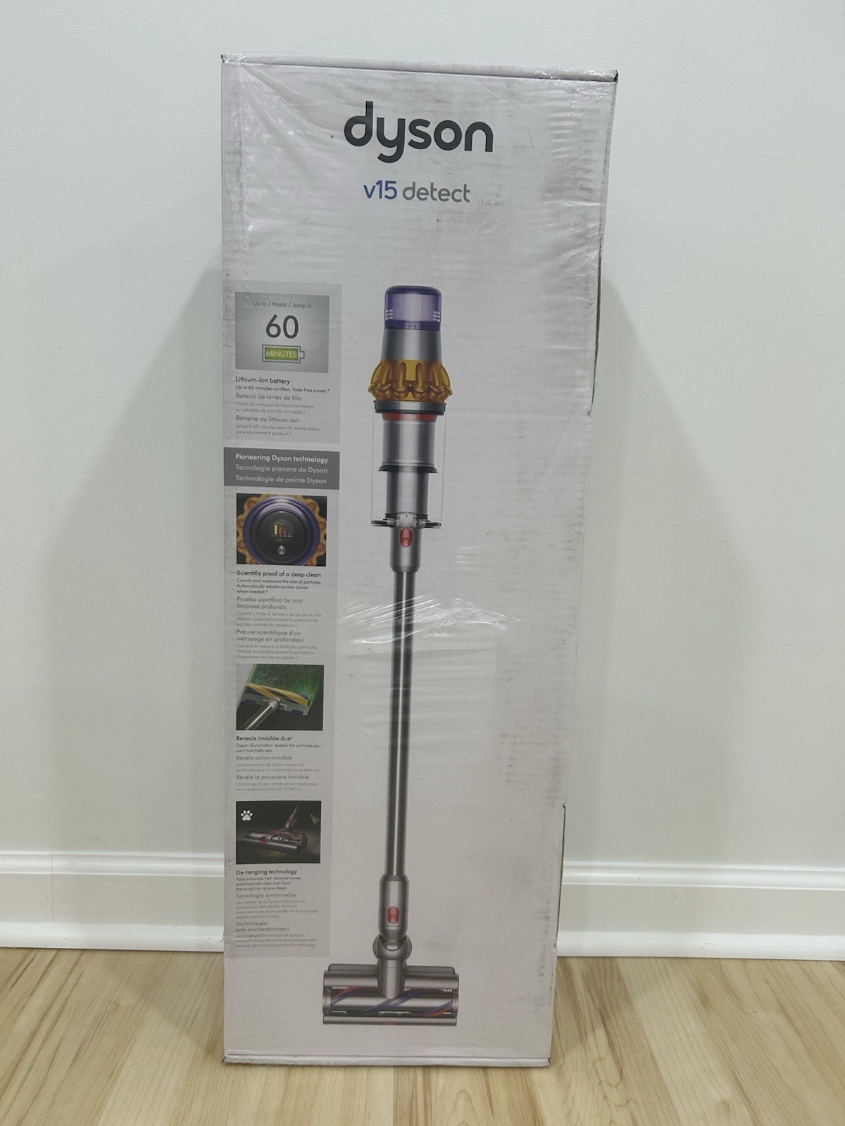 Dyson V15 Detect Cordless Stick Vacuum Cleaner - Yellow/Nickel (368340-01)
