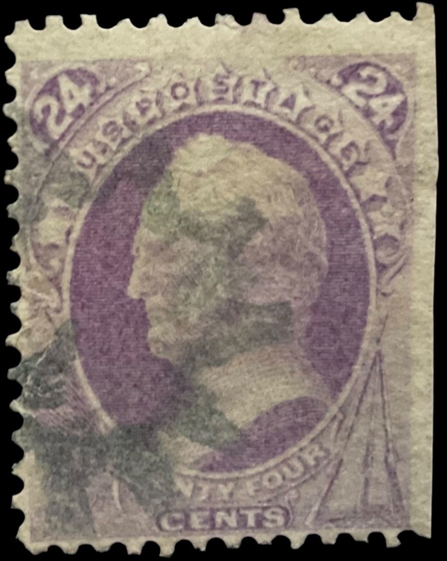 US Scott 153 24c 1870 Winfield Scott Fancy Cancel Used CV $230