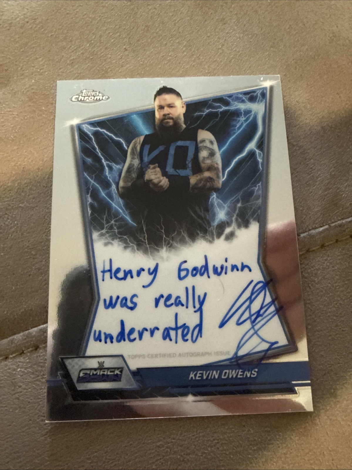 2026 Topps Chrome WWE Kevin Owens Auto Crazy Inscription 