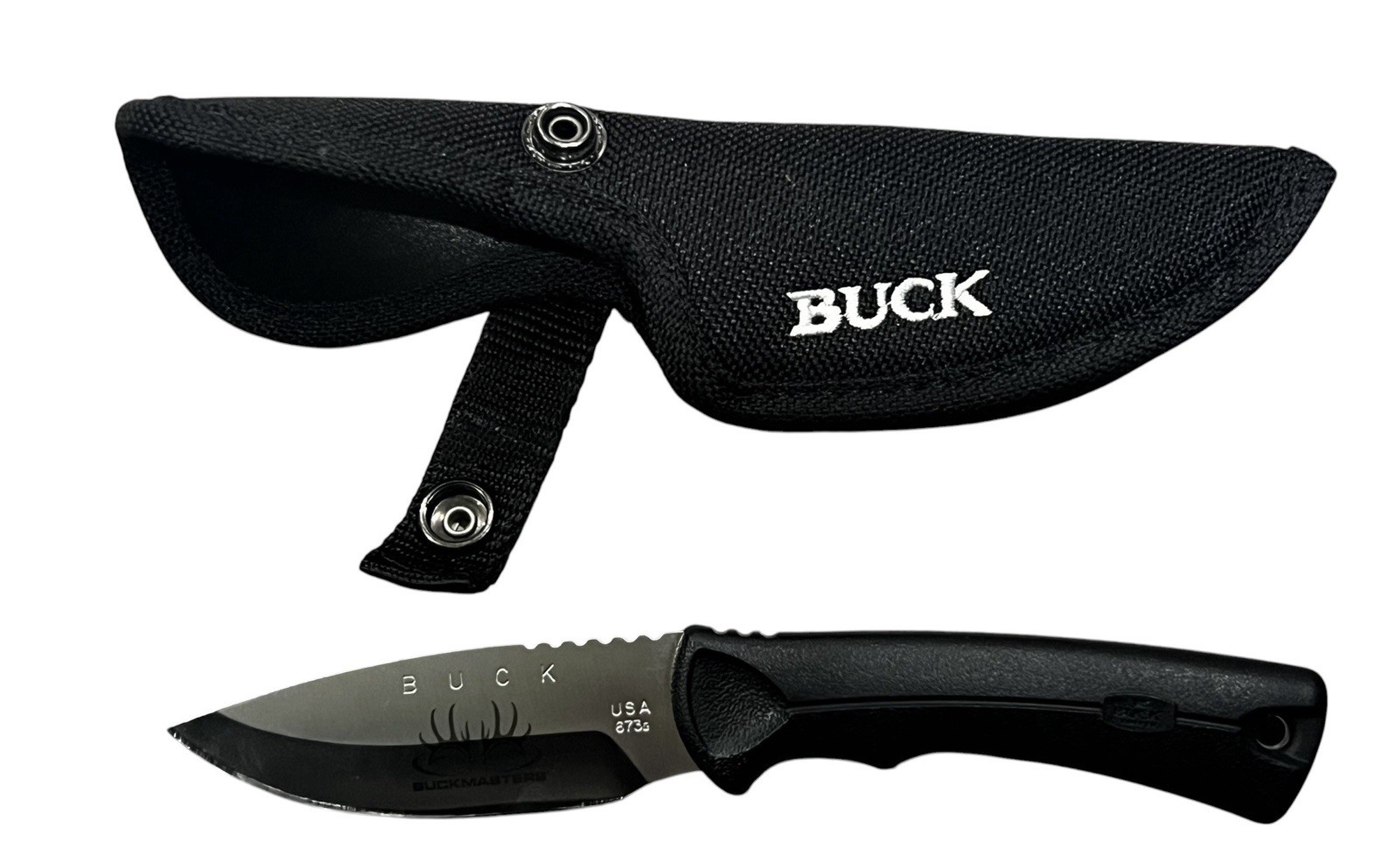 Buck 673 Buckmaster USA Fixed Blade Hunting Knife Black Sheath 673-BK