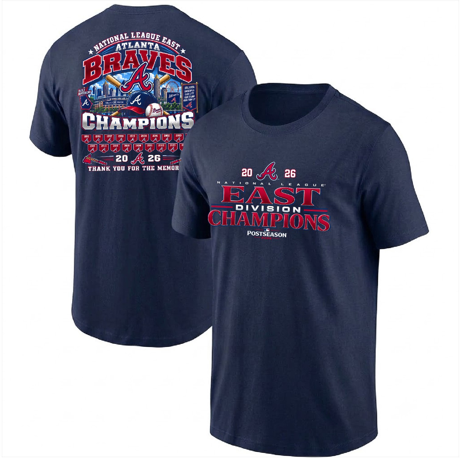 Atlanta Braves 2026 National League East Division Champions 2sided TShirt