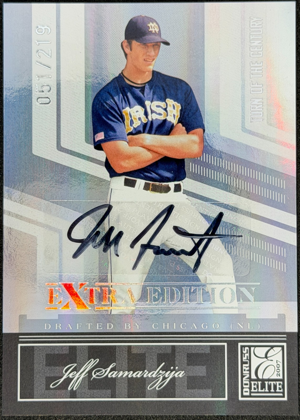 RARE Jeff Samardzija 2007 Donruss Elite Extra Edition Auto Notre Dame Irish /219 RARE Jeff Samardzija 2007 Donruss Elite Extra Edition Auto Notre Dame Irish /219