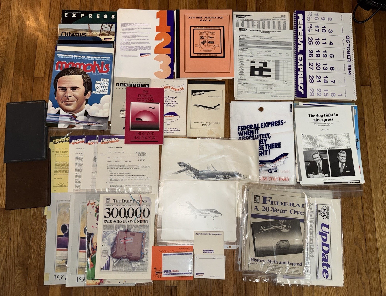 Vintage Federal Express Lot Brochure, Newsletter, Form, & More Rare Memorabilia