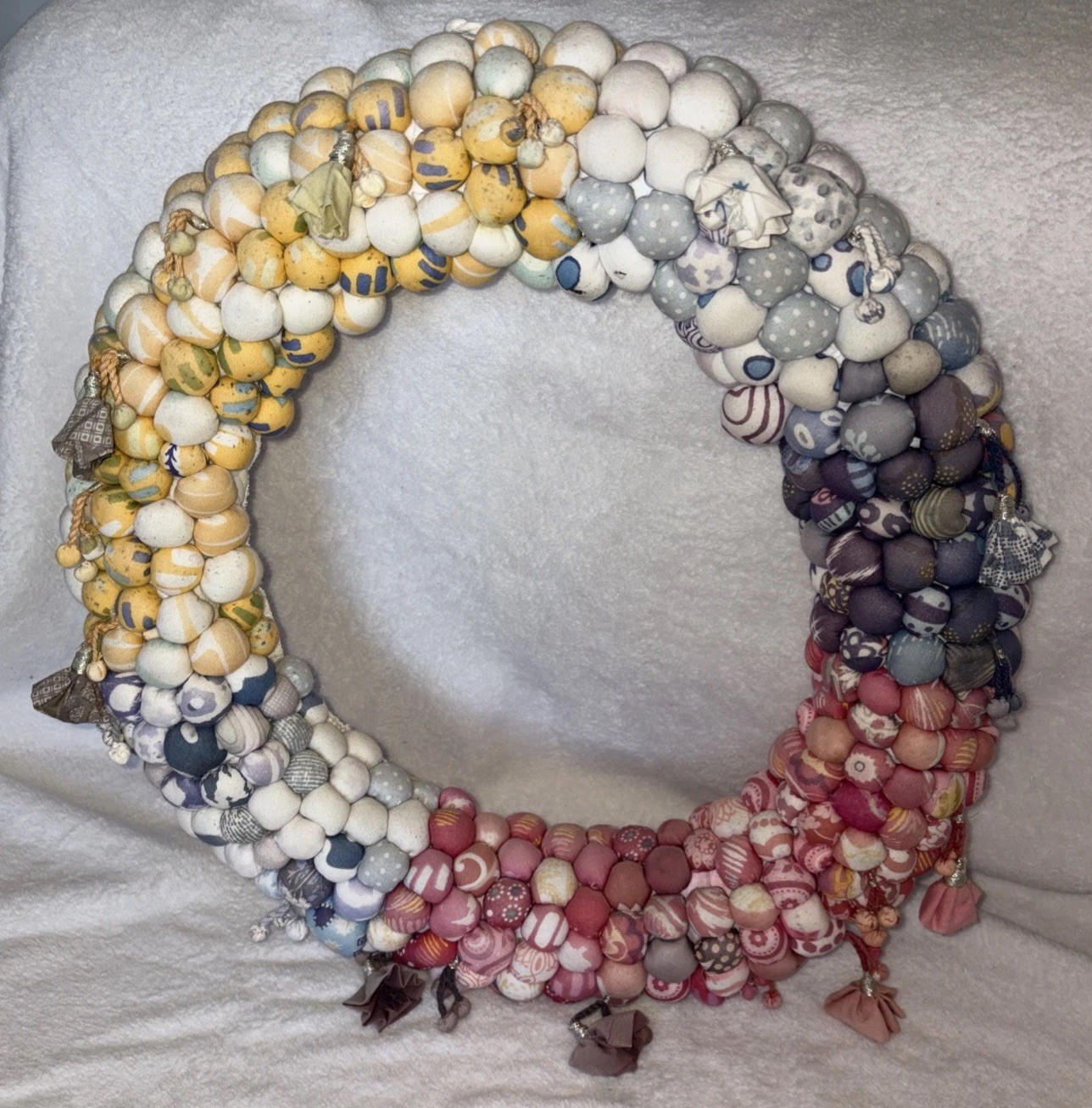 Anthropologie Bauble Upcycled Wreath Multicolor Spring Fall Colorful Ombré Anthropologie Bauble Upcycled Wreath Multicolor Spring Fall Colorful Ombré