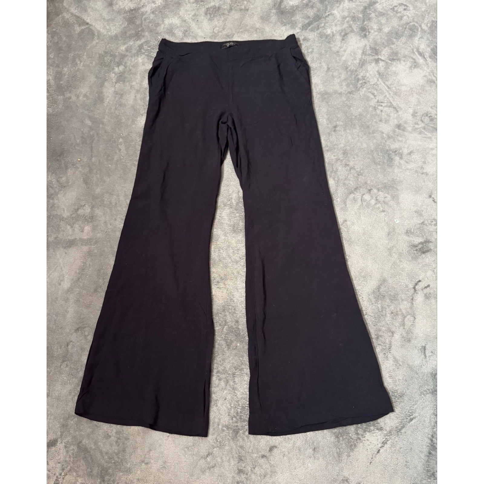 Jessica Simpson Black Beach Pants Bohemian Boho-Chic Wide Leg Rayon Womens M