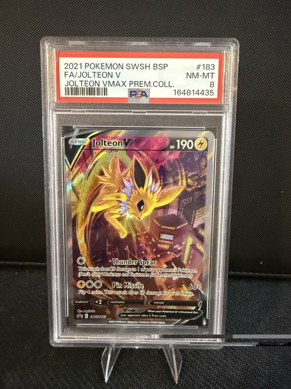2021 Pokémon TCG PSA 8 Jolteon V #SWSH183 Sword & Shield Black Star Promo NM-MT