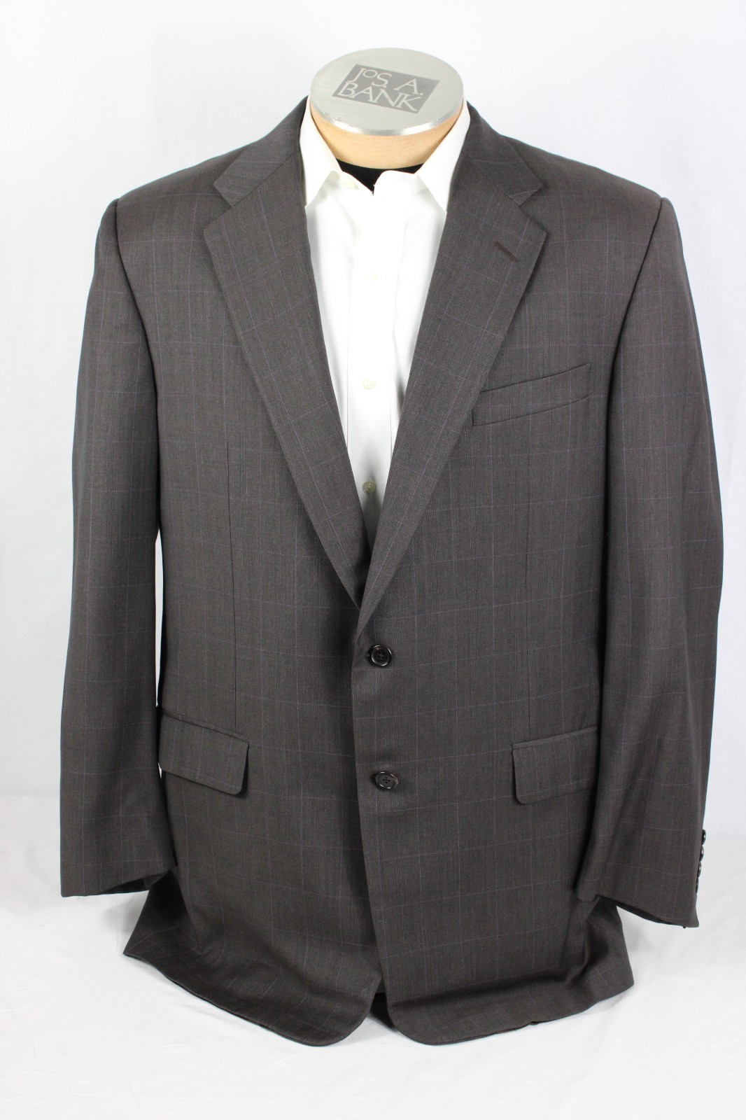 Hickey Freeman Mens Sport Coat 44L Gray Wool Plaid 2 Button Single Vent USA