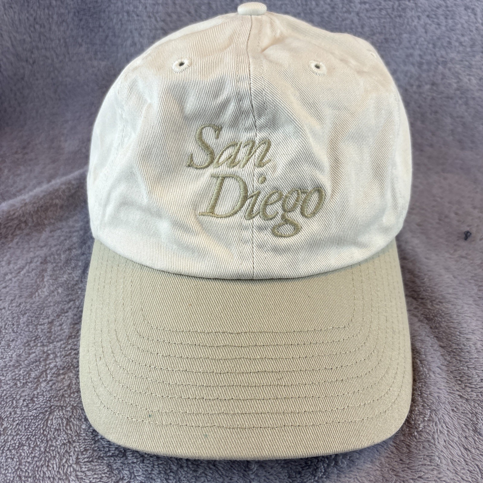 San Diego Padres 47 Brand Hat Cream Khaki Script Embroidered Baseball Cap T35