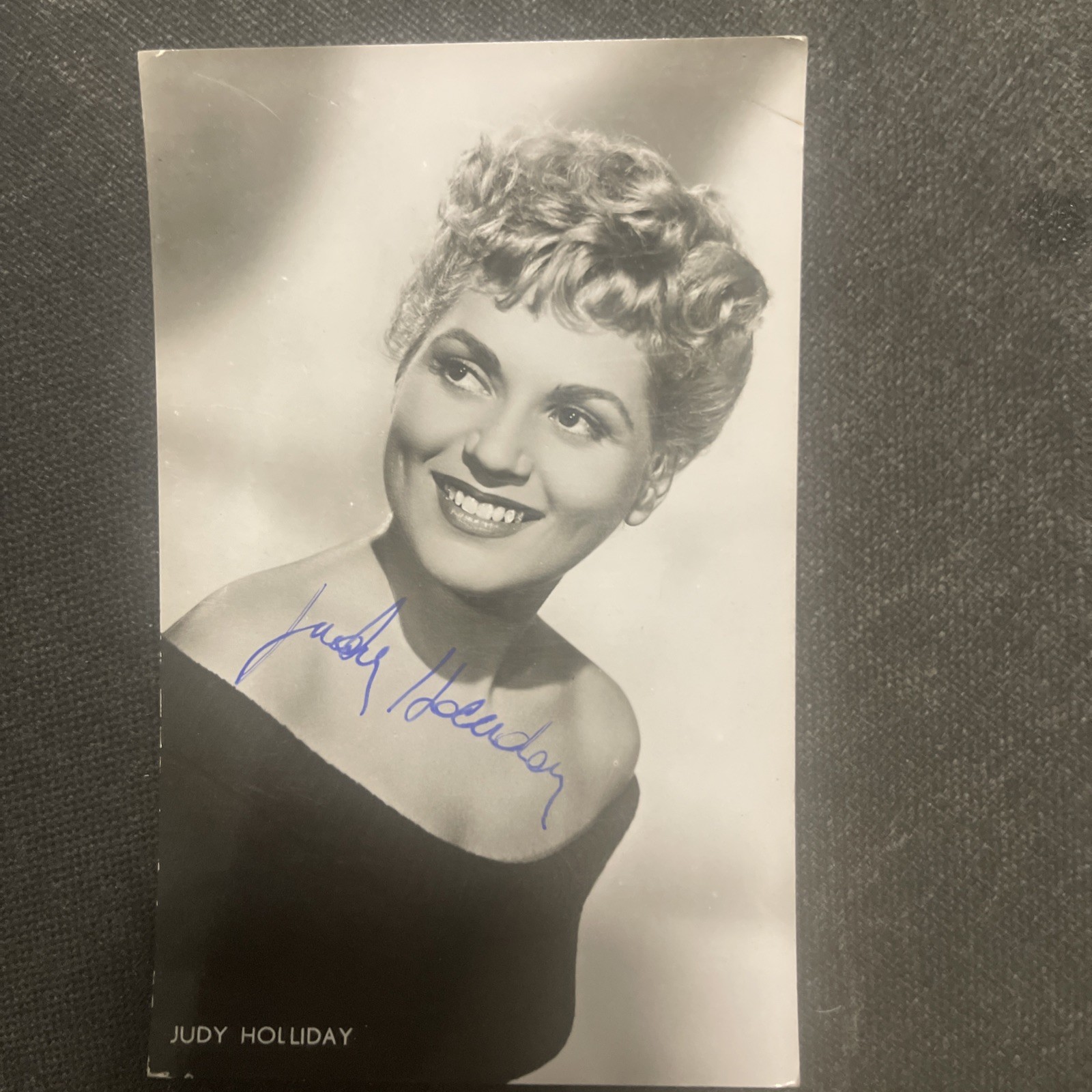 Vintage Judy Holliday Cinema Postcard Autograph Signature Dedication