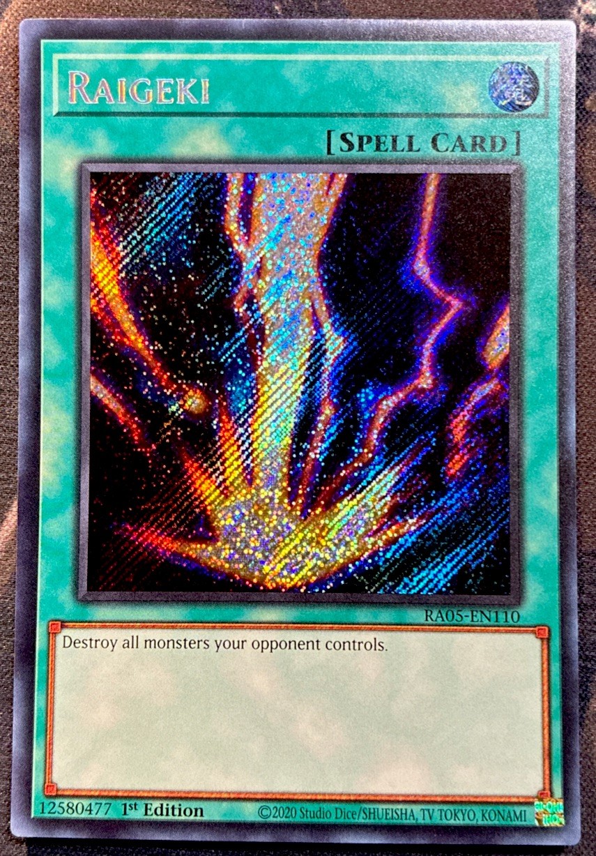 YuGiOh — Raigeki Secret Rare 1st Edition Holographic YuGiOh — Raigeki Secret Rare 1st Edition Holographic