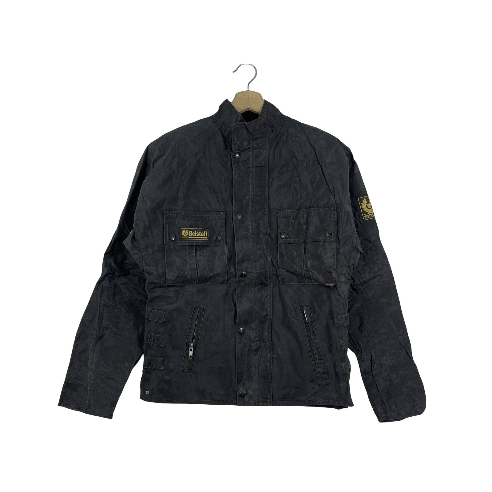 Belstaff International Brigand Made in Italy Waxed Jacket Black 2000s