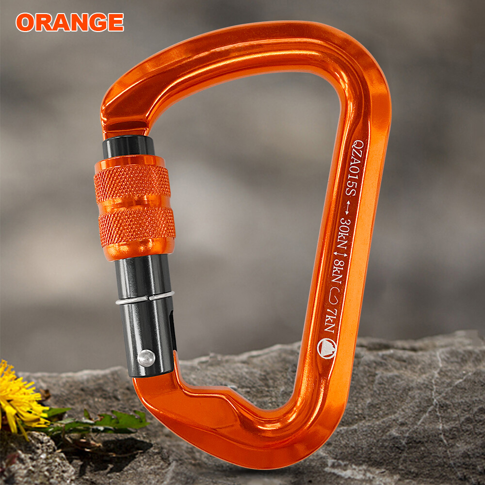 30KN Heavy Duty Screwgate Locking Carabiner D-Ring Clip Hook for Climbing Caving