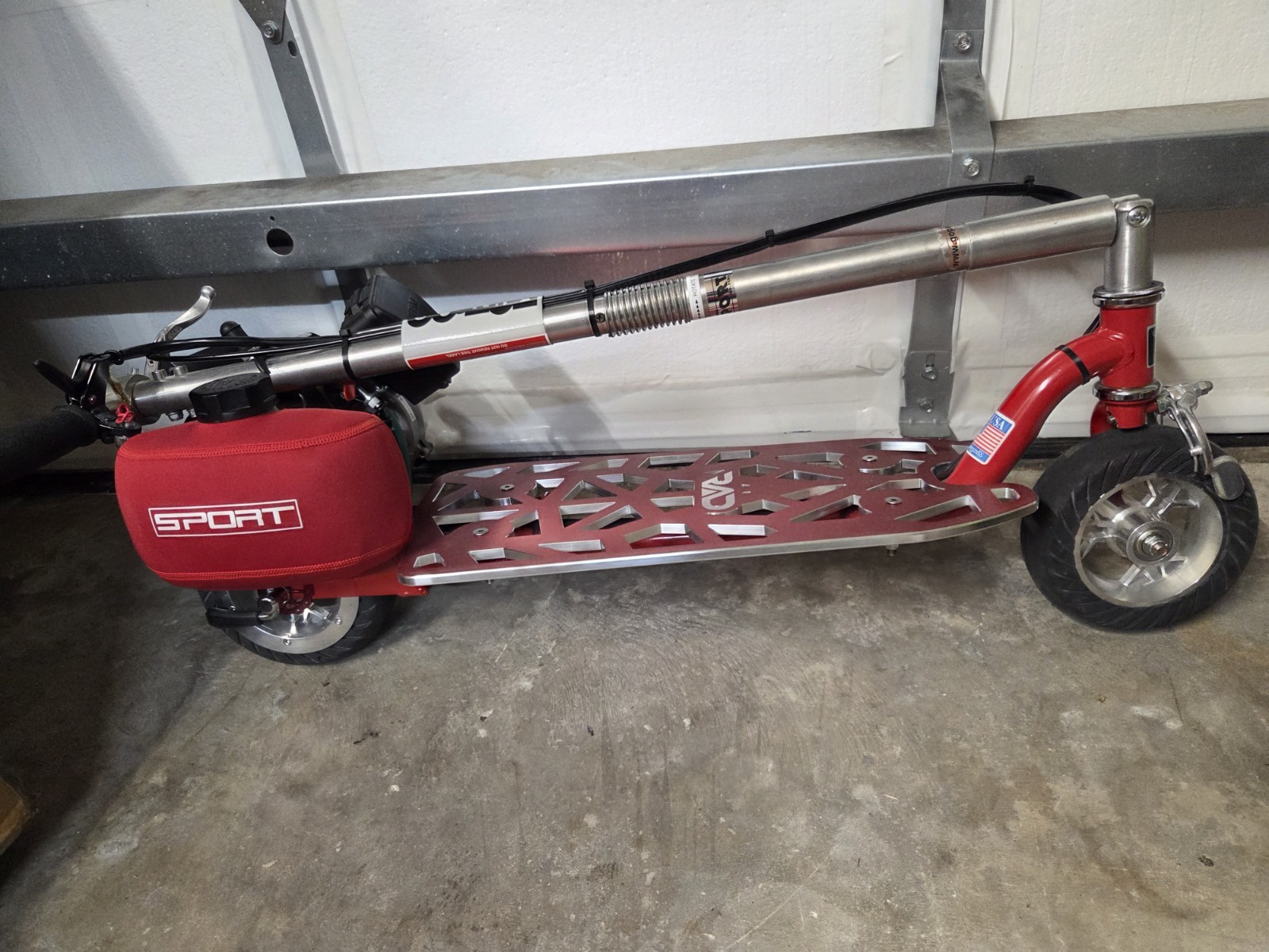 Go-Ped Sport Scooter 29cc Red Billet Wheels Deck *Must See*