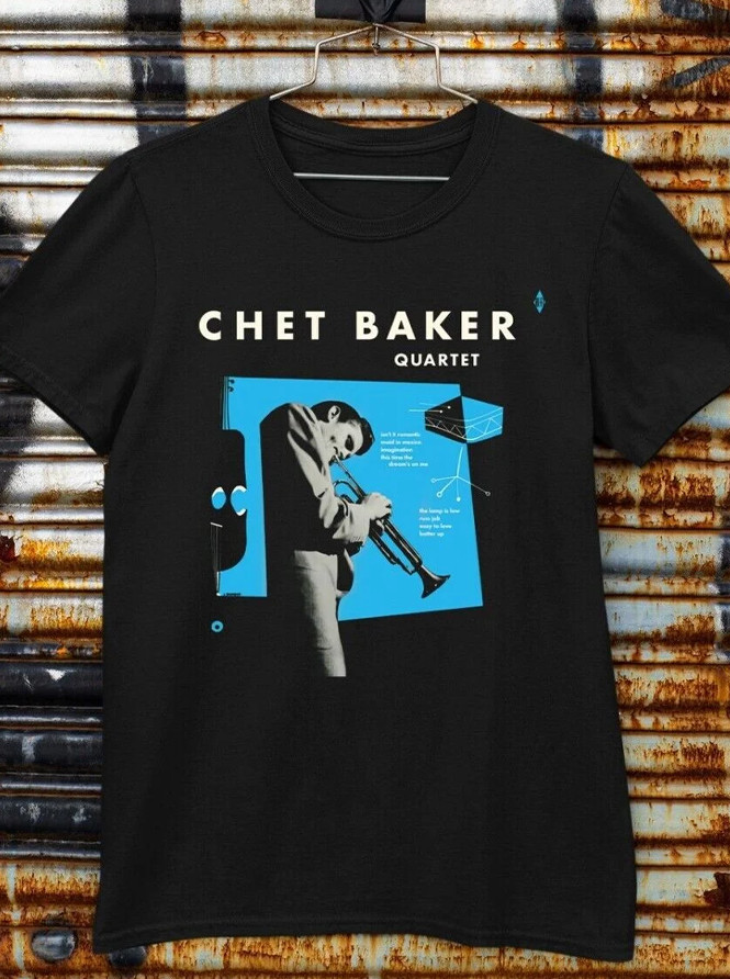 Vtg CHET BAKER QUARTET Heavy Cotton Black All Size Unisex Shirt OB963