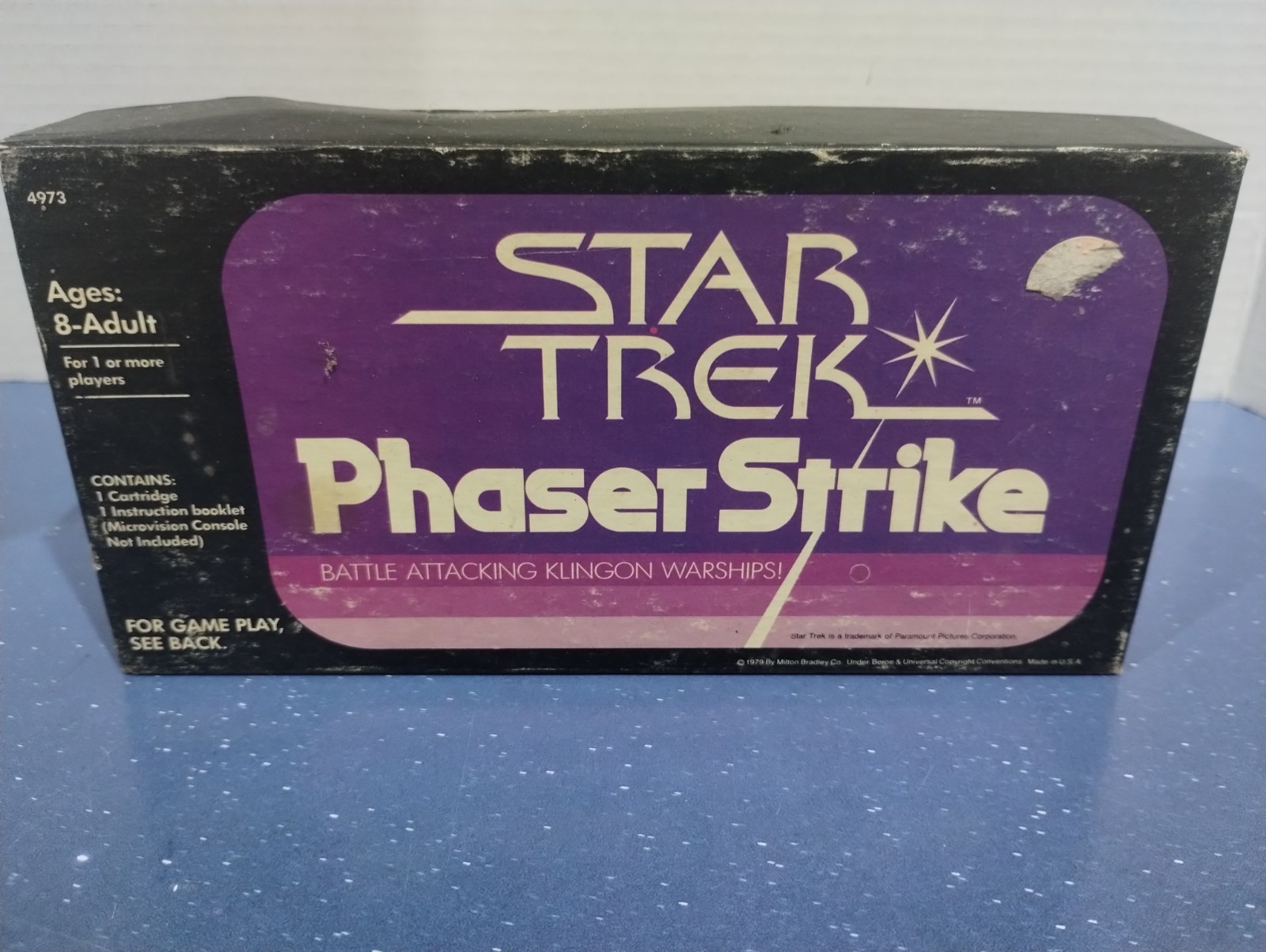VINTAGE 1979 STAR TREK PHASER STRIKE MICROVISION GAME CARTRIDGE WITH MANUAL LOOK