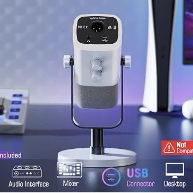 FIFINE AM8 USB/XLR Dynamic Cardioid Mic, RGB Tap-to-Mute, Gain, White FIFINE AM8 USB/XLR Dynamic Cardioid Mic, RGB Tap-to-Mute, Gain, White