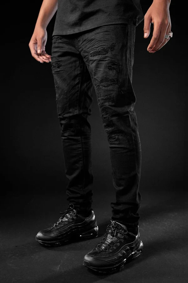 Jordan Craig Men\'s jeans Slim Fit Crushed Jet Black Roos Fit