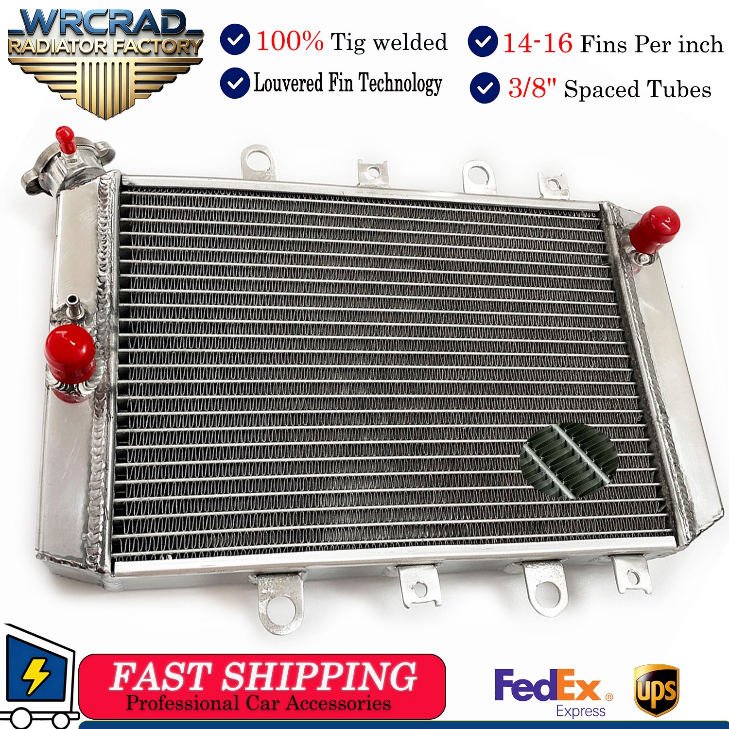 Aluminum Cooling Radiator For 2007-2013 YAMAHA Quad Grizzly 700 YFM700/550 2008