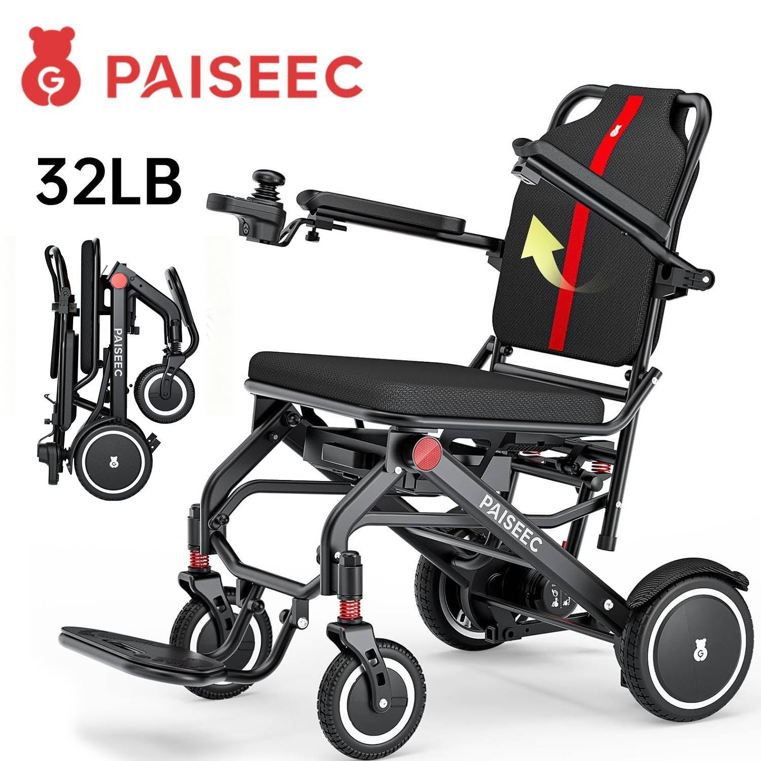 Lightweight 32Lb Foldable Electric Wheelchair Intelligent All Terrain Scooter US