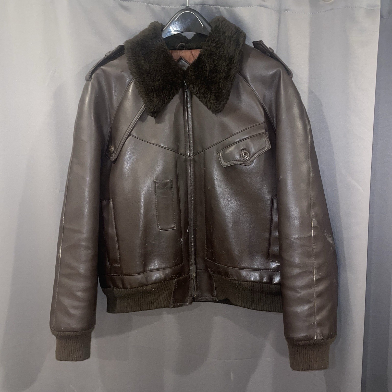 Vintage Late 70s/Early 80s Setico Faux-Leather Bomber Jacket (READ DESC) Vintage Late 70s/Early 80s Setico Faux-Leather Bomber Jacket (READ DESC)