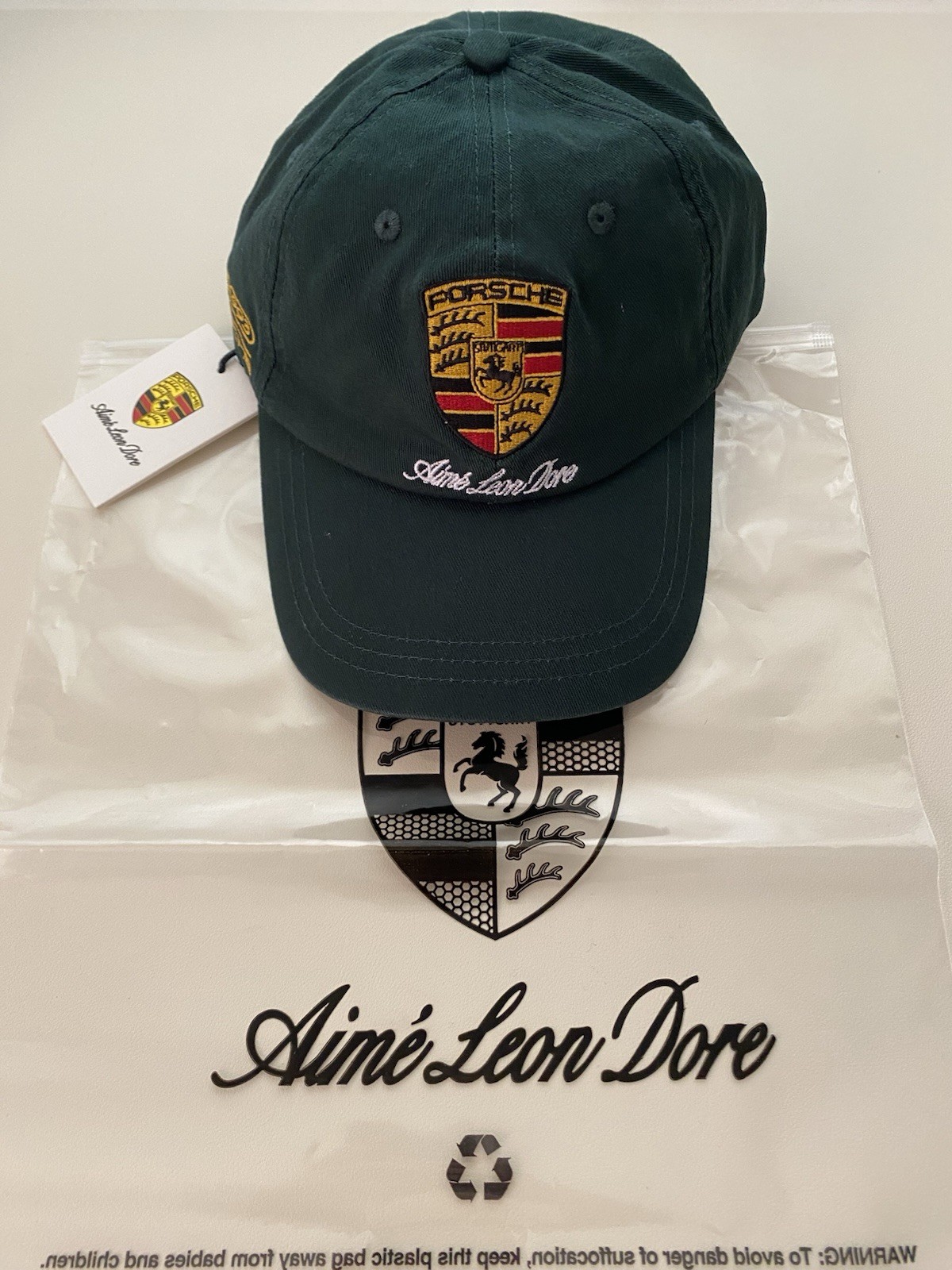 Aimé Leon Dore X Porscbe 993 turbo Logo Cap for Men, One Size- Green Aimé Leon Dore X Porscbe 993 turbo Logo Cap for Men, One Size- Green