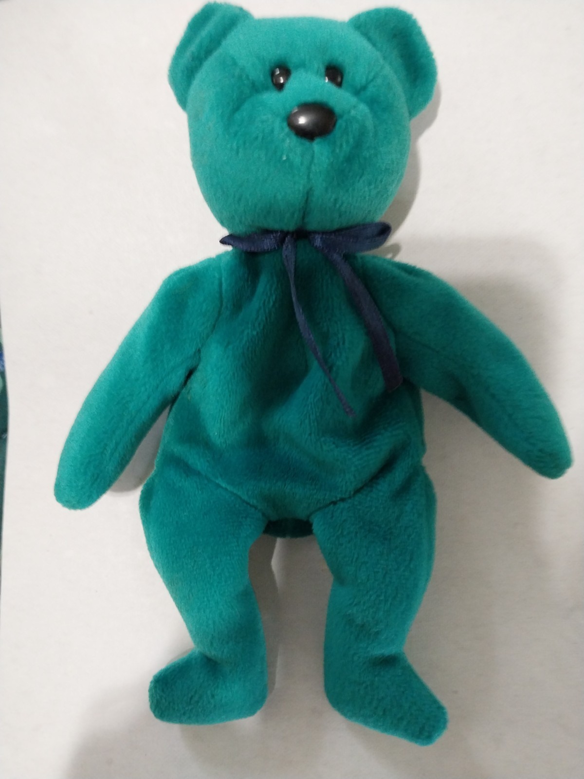 Ty Beanie Teal New Face Teddy Bear  Tush Tag 1993  No Hang Tag  
