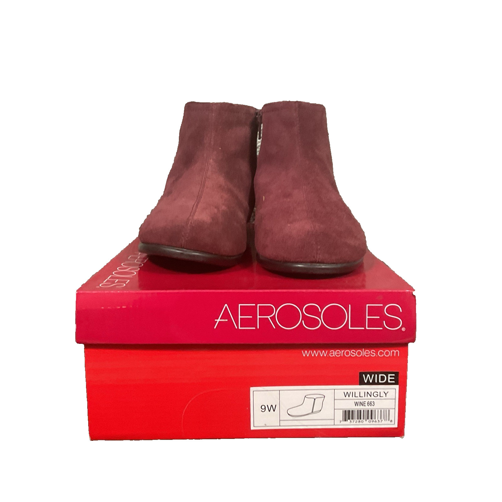 NIB Aerosoles Willingly Ankle Wine Pull On Flat Boots Booties Sz 9