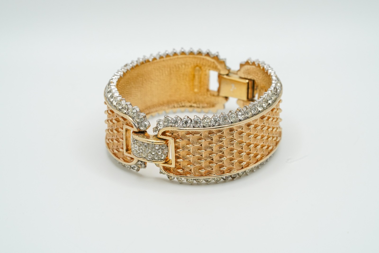 Vintage 1950s BOUCHER Gold Tone Rhinestone Bracelet EXCELLENT CONDITION JB52