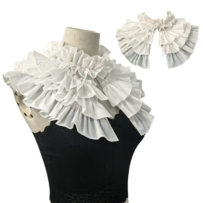 Victorian Layered Ruffle Detachable False Collar Women Renaissance  Neckwear