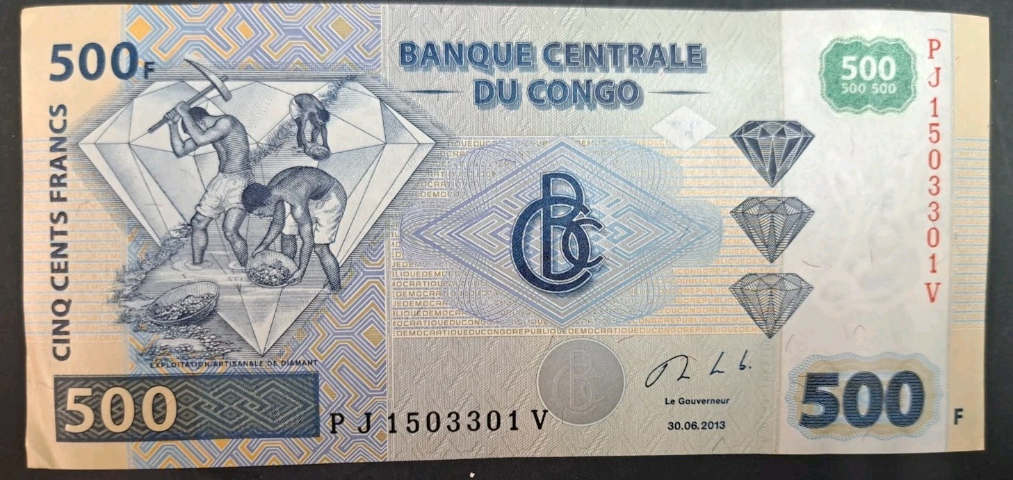 2013 Congo Democratic Republic 500 Francs P96, PJ15033**V.