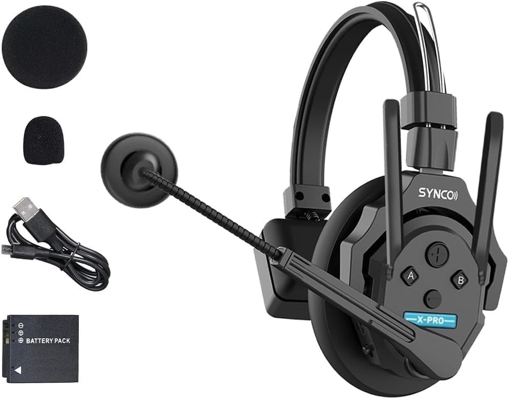 SYNCO XTALK XPro 2.4GHz Wireless Intercom Headset 1 PCS Noise Reduction