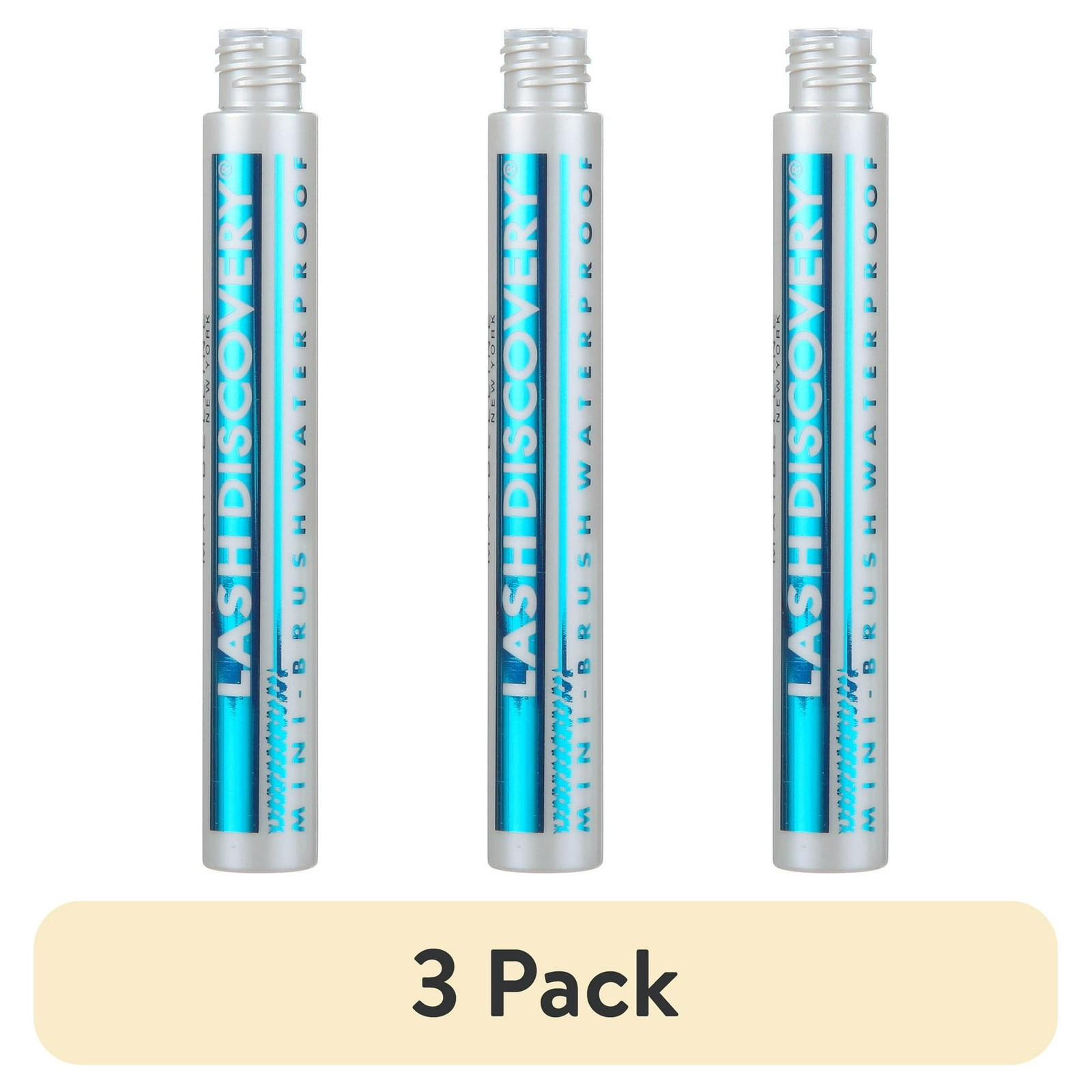 Maybelline Lash Discovery Waterproof Mascara Very Black 0.16 oz 3 Pack