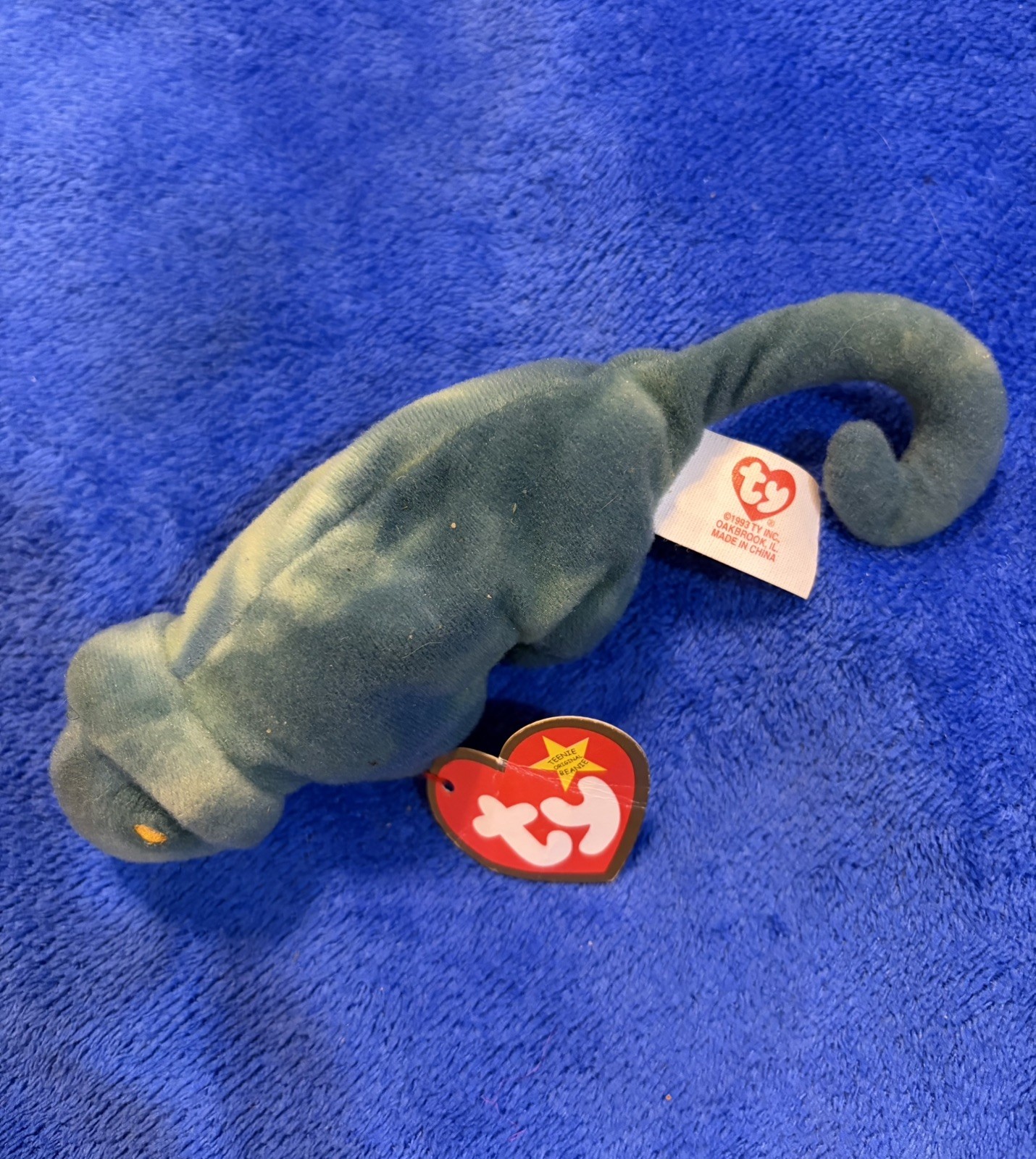 TY®  Teenie Beanie Babies Iggy the Iguana™ 1993 McDonald’s w/errors NEW Conditio