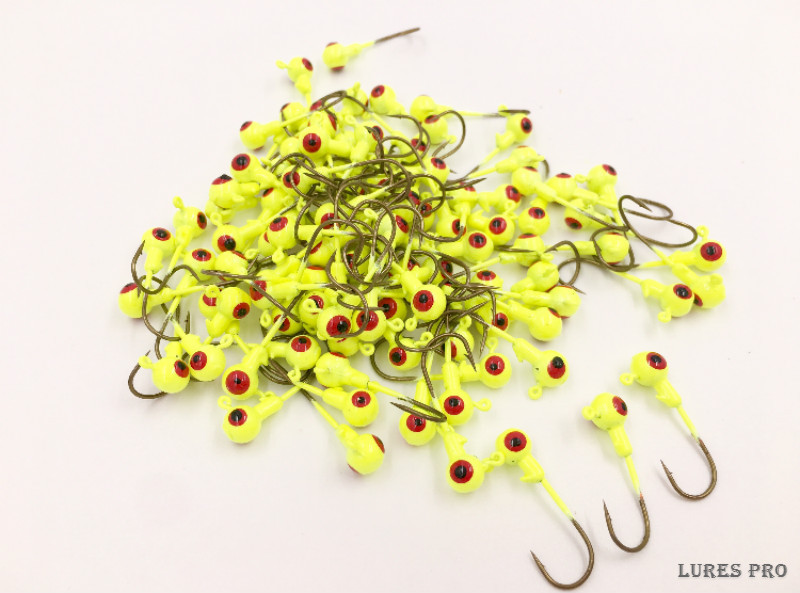 Lures Pro 50 PCs 1/32 1/16 oz 1/8 oz  Jig Heads Fishing hooks Crappie Bass sharp