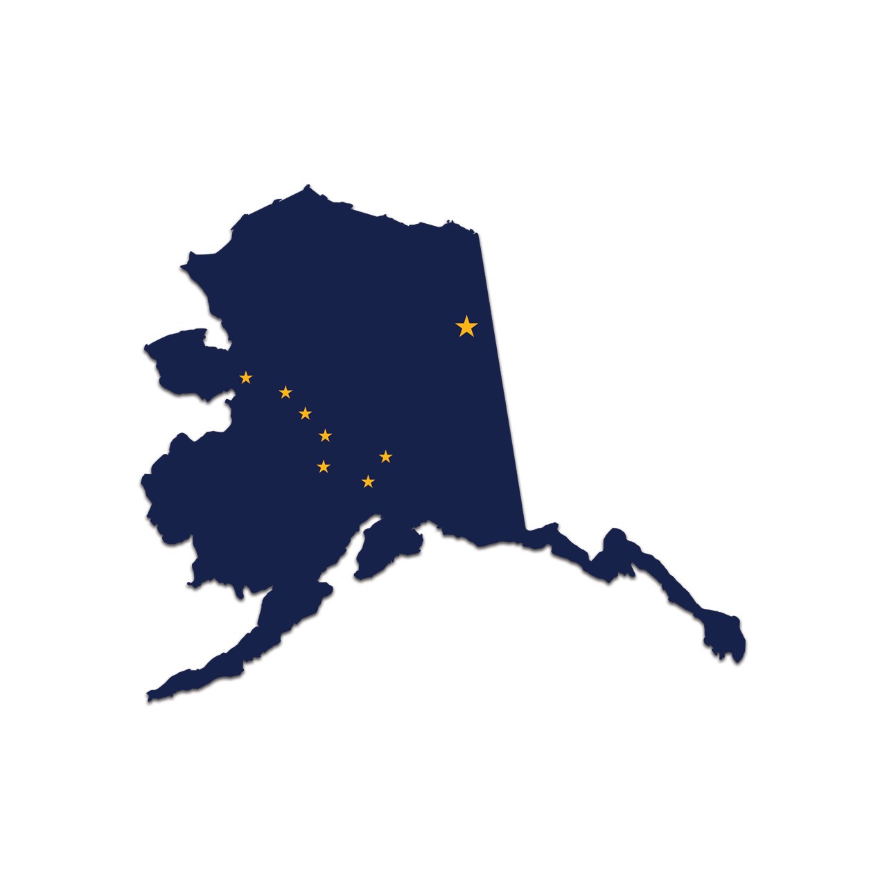 Alaska State Shaped Flag Sticker Decal