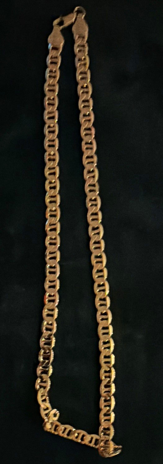 14k Yellow Gold Figaro Chain Necklace, Lobster Clasp, No Stone