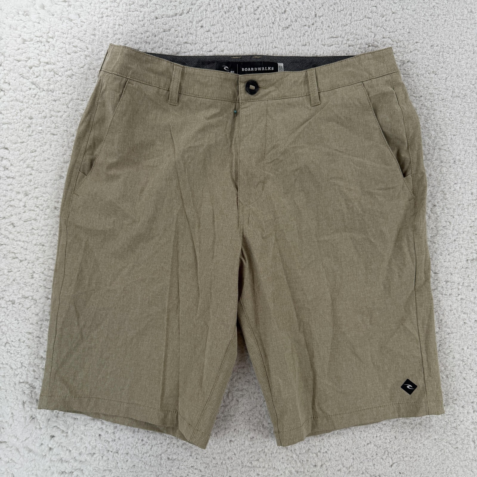 Rip Curl Mens 33 Beige Boardwalks Chino Stretch Hybrid Shorts CWABK9 11 Inseam