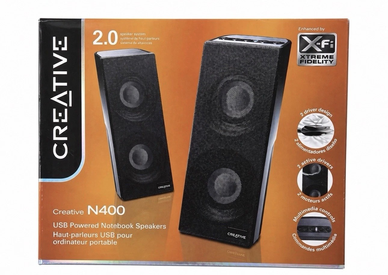 Brand New Creative Labs N400 Portable USB Speakers with X-Fi Technology Brand New Creative Labs N400 Portable USB Speakers with X-Fi Technology