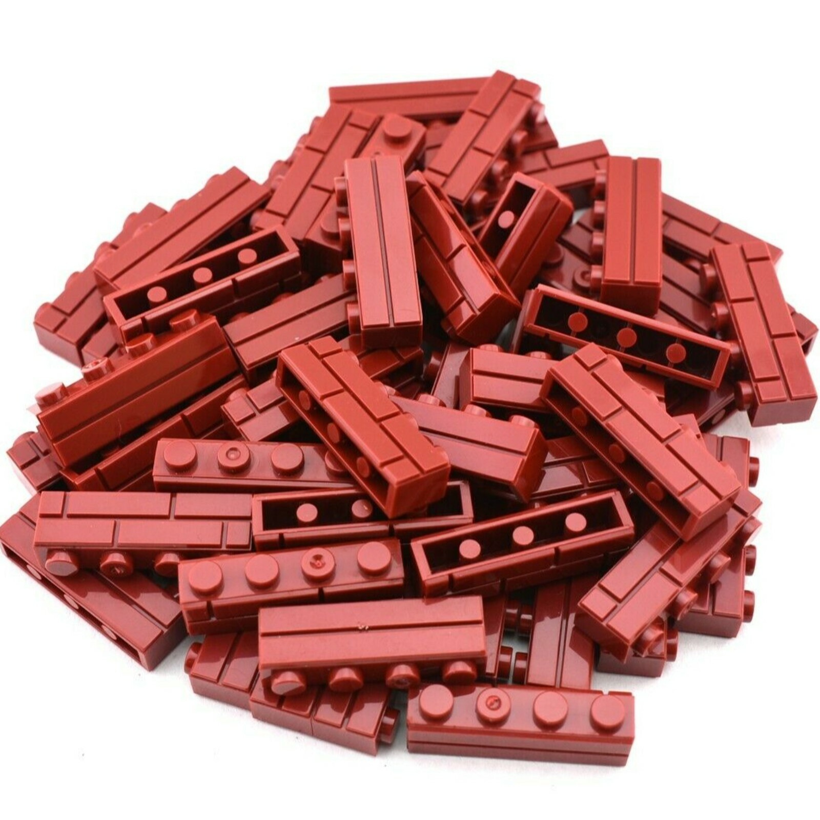 TCM BRICKS Dark Red 1X4 Brick Masonry Profile Wall X25 Compatible Parts 