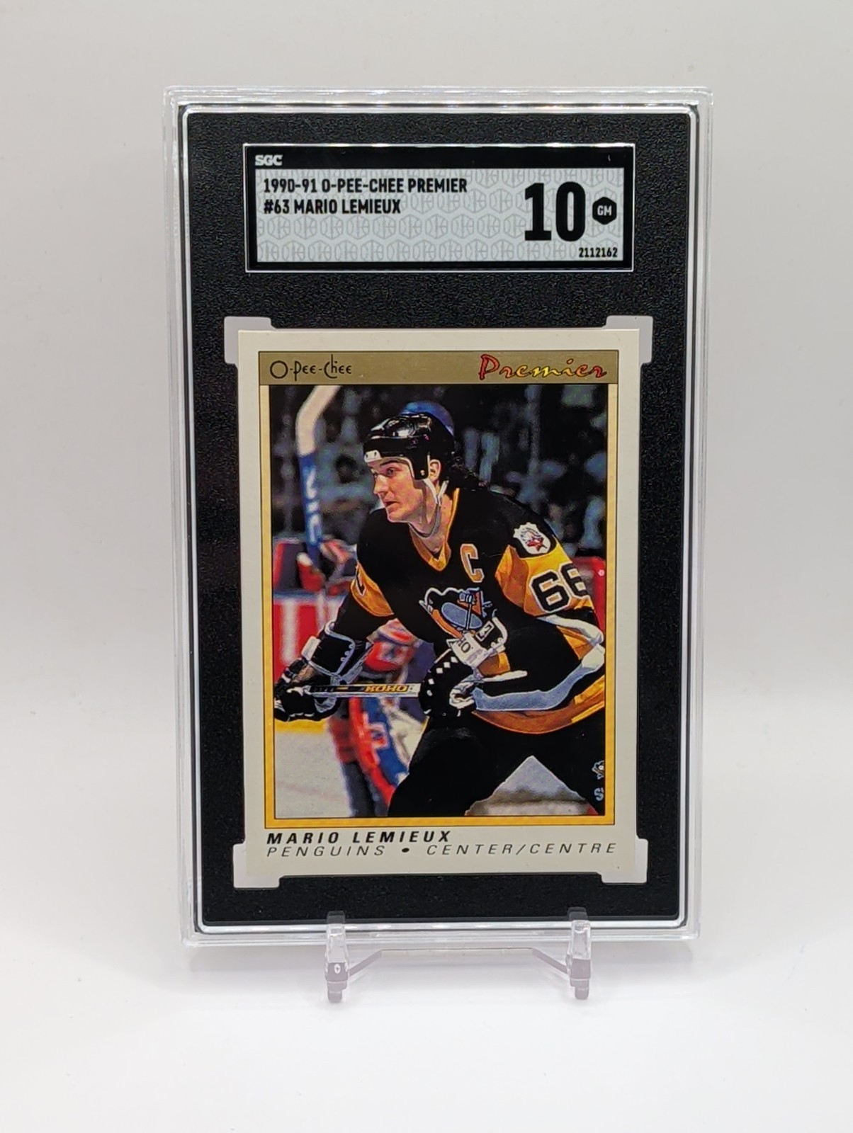 1990-91 O Pee Chee Premier #63 Mario Lemieux SGC 10 💎 Pristine 🔥