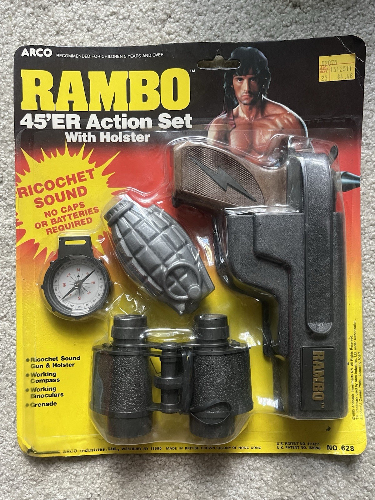 Vintage Rambo 45’er Action Set Arco 1985 Sealed